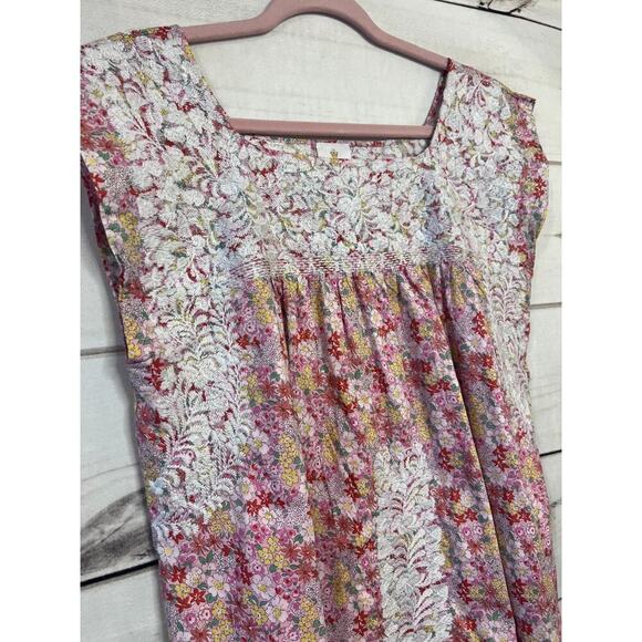 J. Marie Floral Top Size MED Pink Red‎ Yellow Spring Summer Perfection - Picture 5 of 5